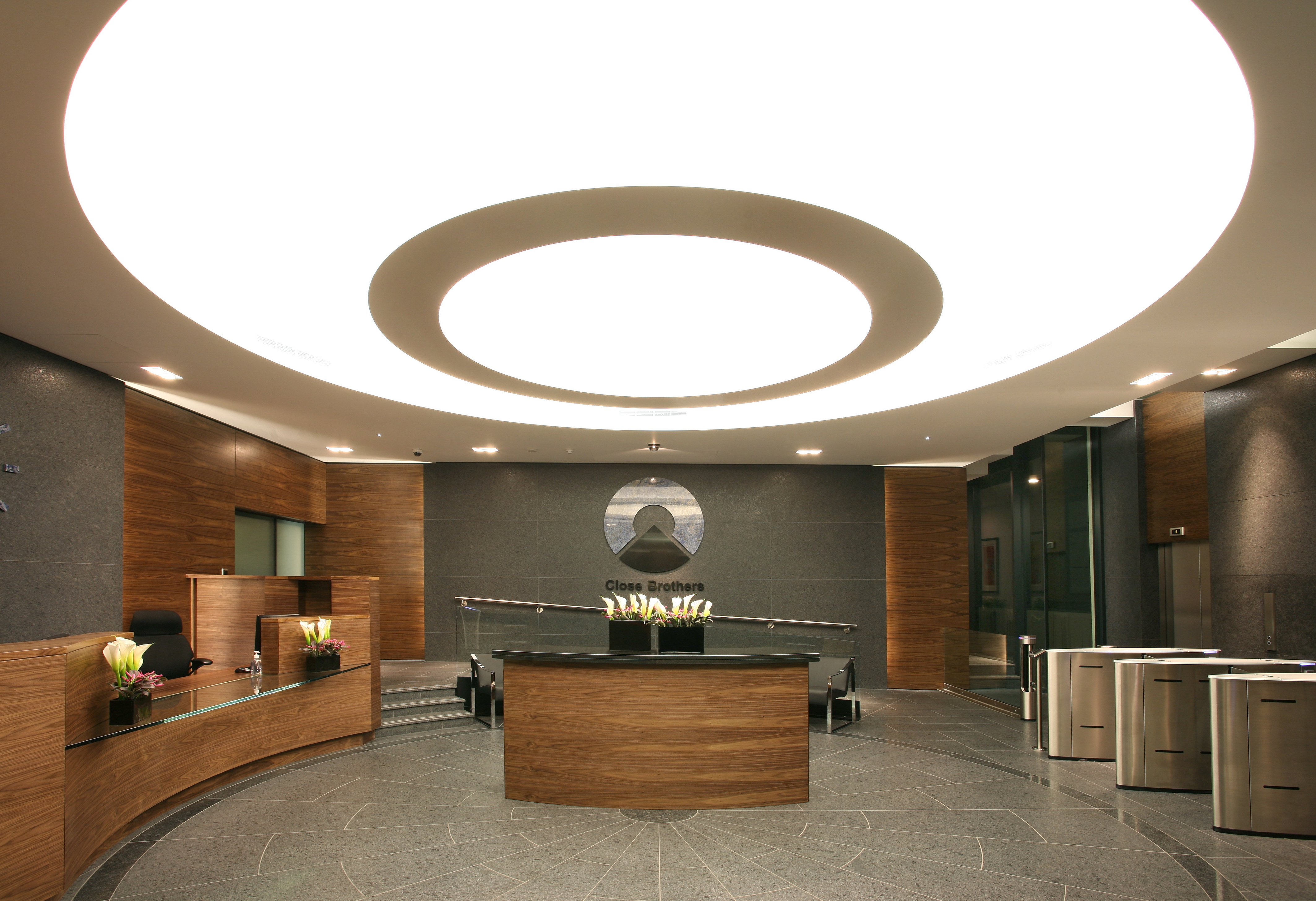 Corporate headquarters refurbishment reception, City of London