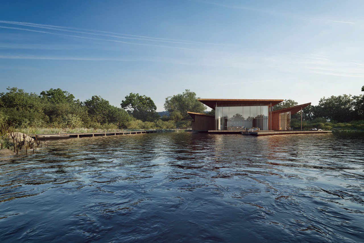 Water Lily House seen across the water