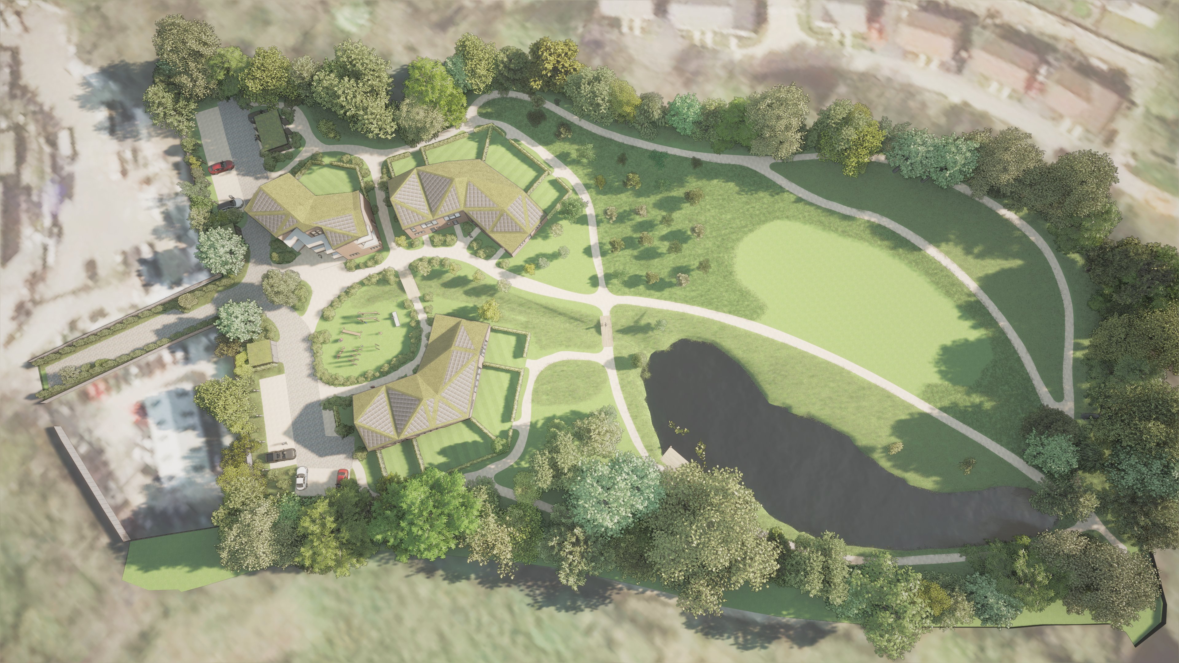 Woking residential development masterplan and shared landscape